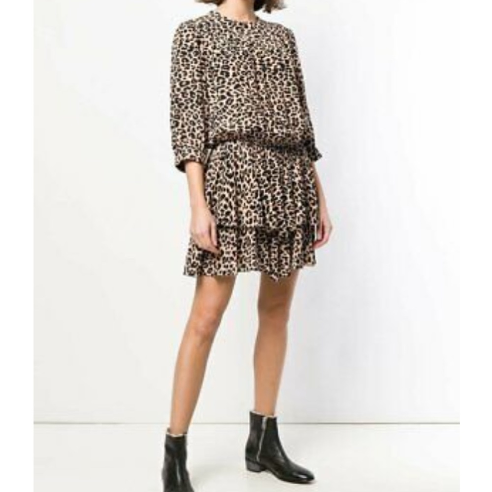 Zadig & Voltaire $498 Women's Black Rooka Print Leo Dress Sz Xs